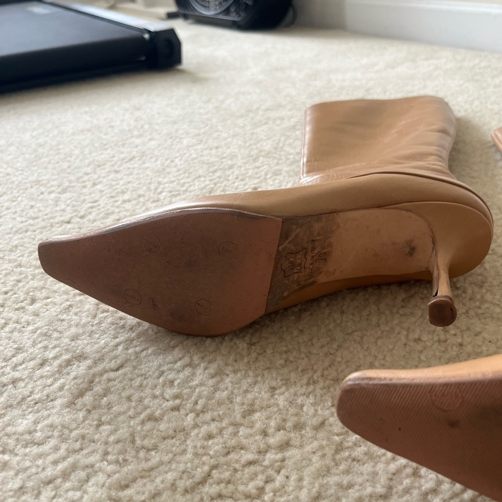 Jimmy Choo Tan Leather Heeled Boots - Picture 4 of 5